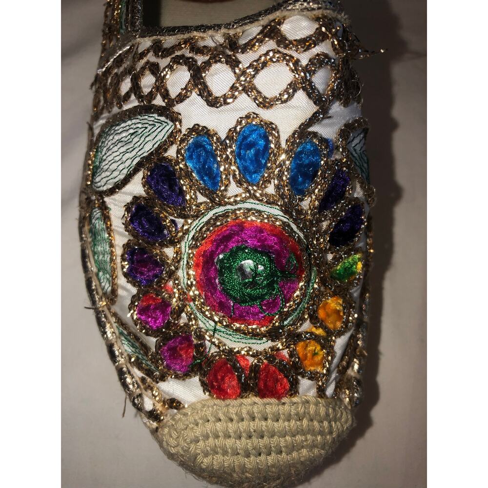 Patrizia Spring Step Maylis Embroidered Espadrilles Size 39 8-8.5 Boho Flats - Picture 3 of 9